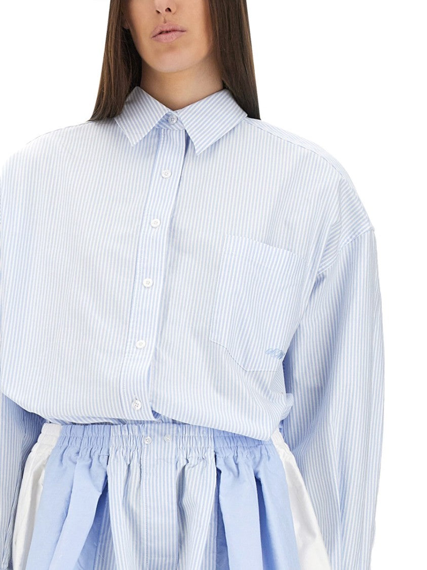 Alexander Wang Short Striped Overalls