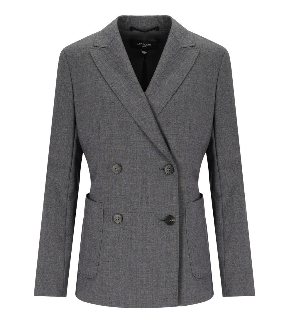 Max Mara Ornati Grey Double-Breasted Blazer