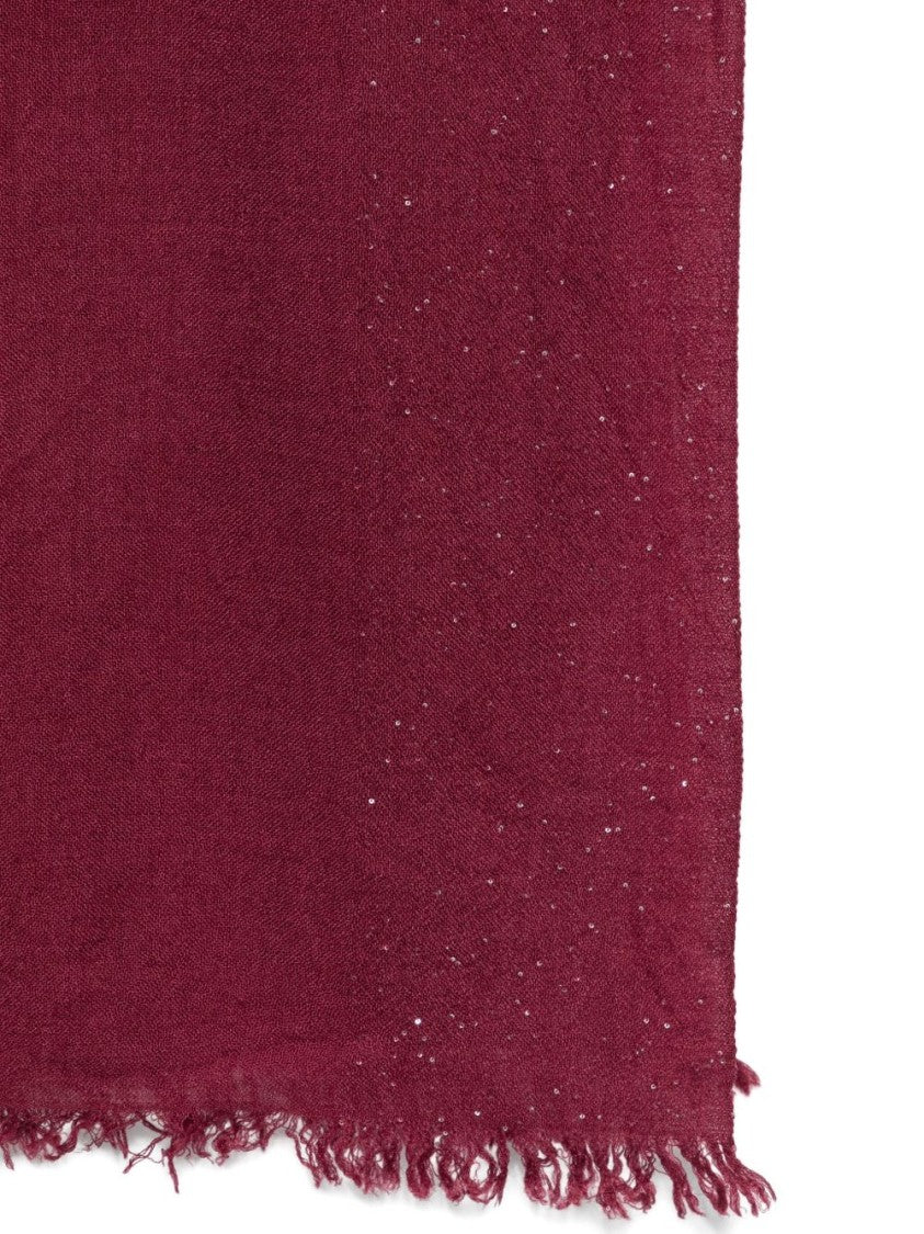 Faliero Sarti Bordeaux Virgin Wool And Silk Scarf