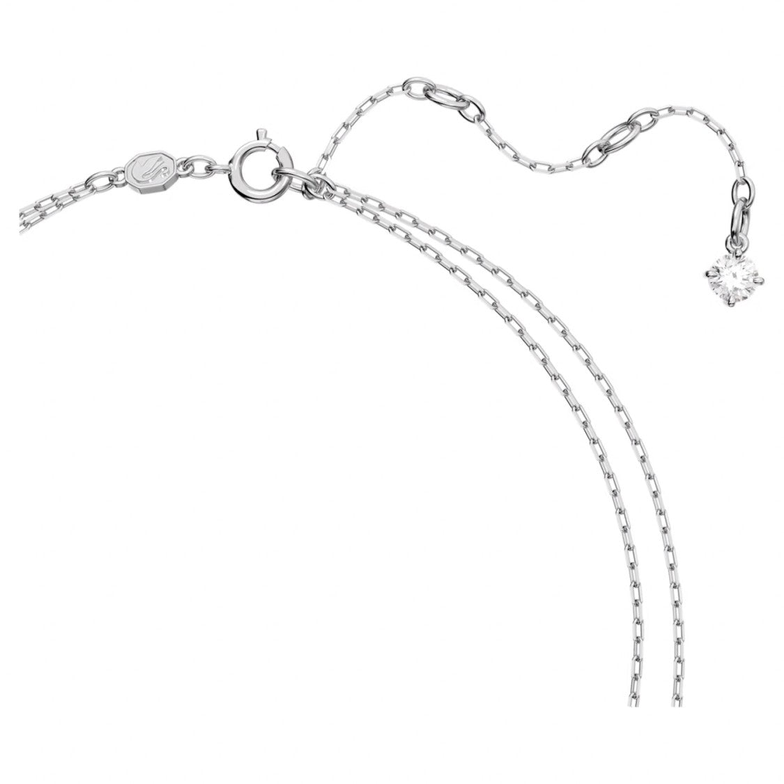 Swarovski Double Pendant Necklace With Octagon-Cut Stones