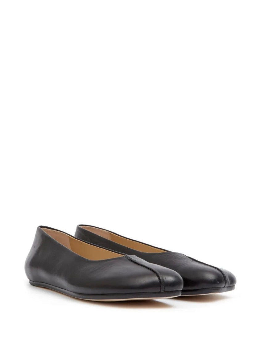 Mm6 By Maison Margiela Stitch-Out Leather Ballerina Shoes