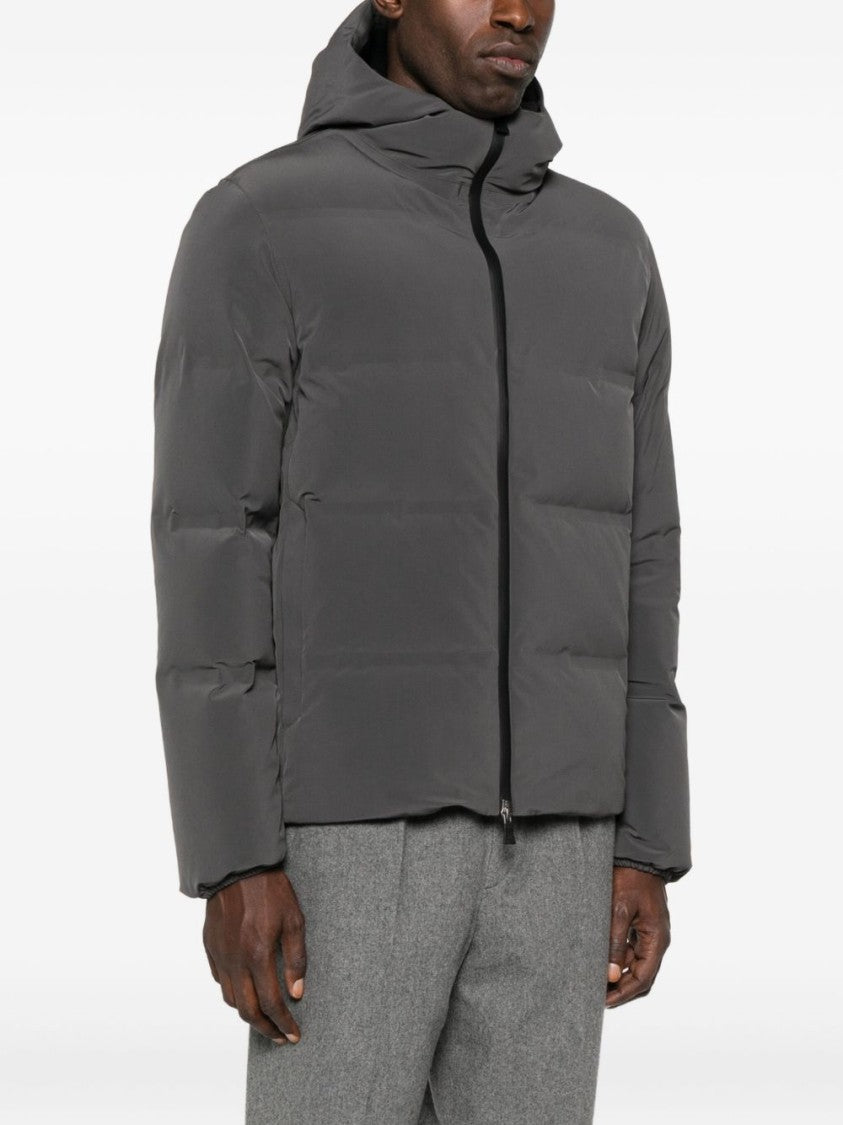 Herno Quilted Gray Herno Jacket With High Collar