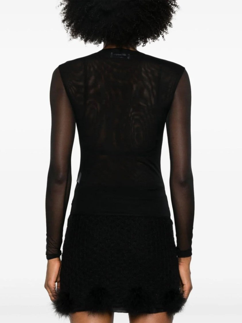 Blumarine Tulle T-Shirt  With Logo