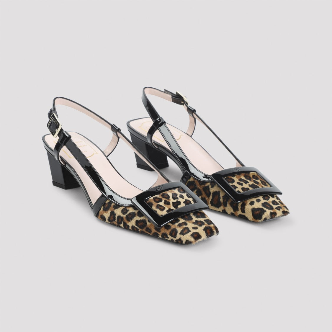 Roger Vivier Leopard Print Calf Hair Slingback Pumps
