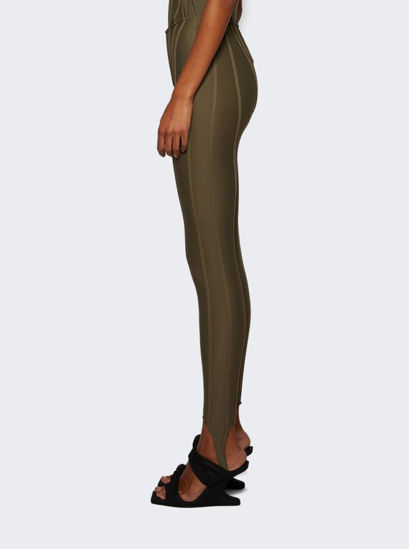 Mugler Corset Leggings Khaki