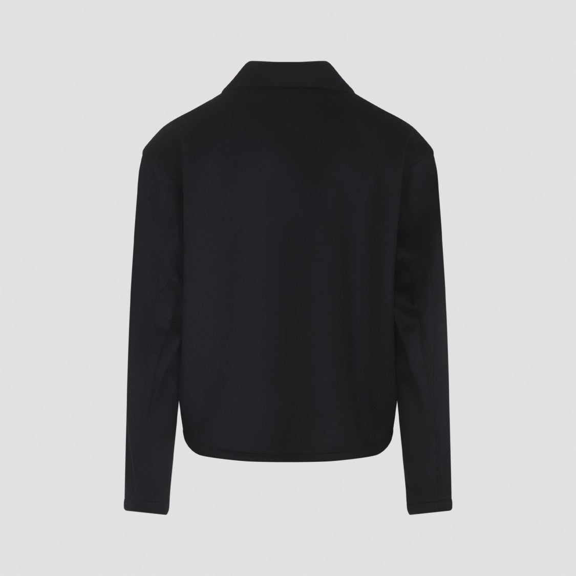 Prada Cropped Black Wool Blend Jacket With Minimalist Design