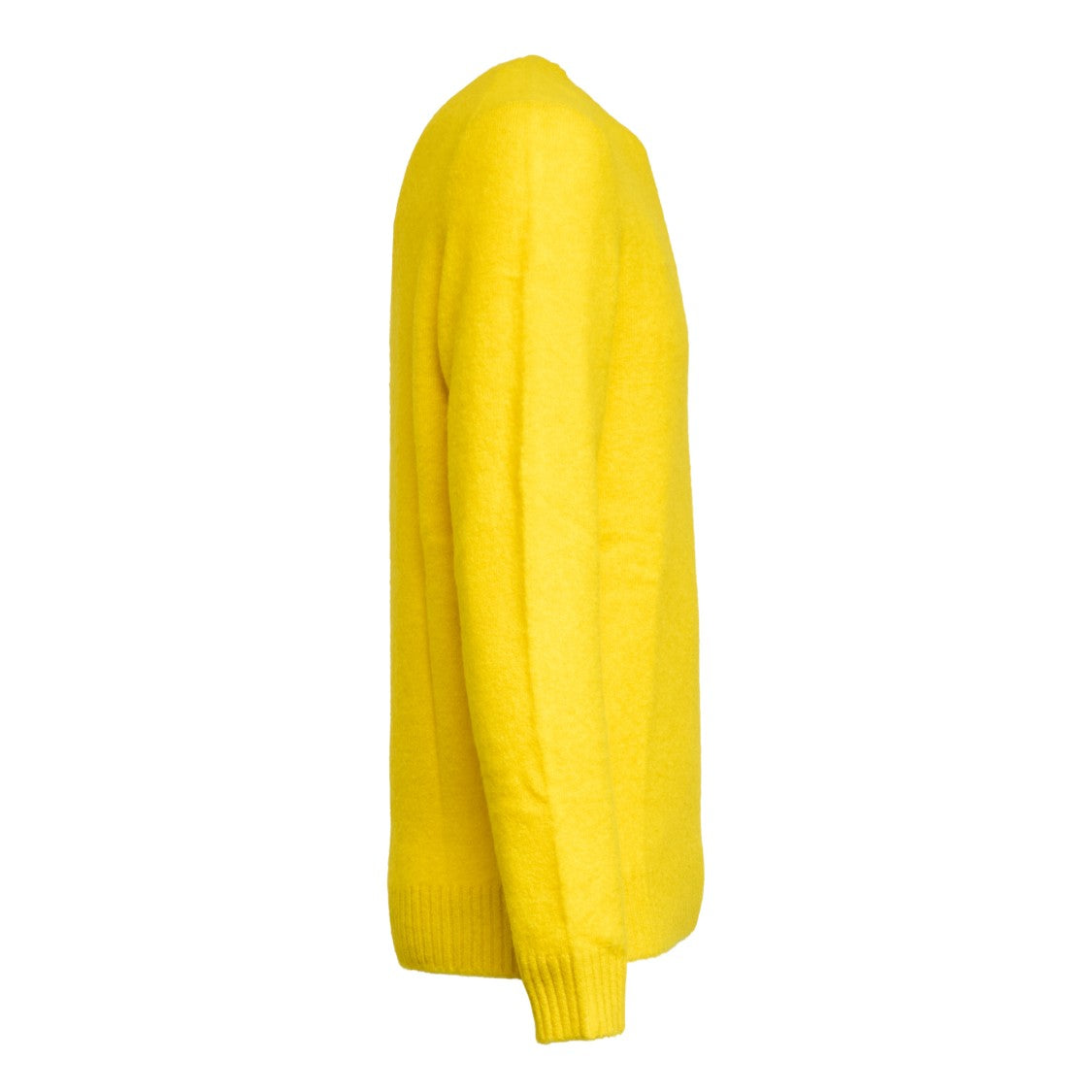 Mc2 Saint Barth Maglione In Yellow Alpaca Knit With Ribbed Detailing