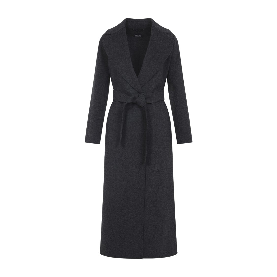 Max Mara Dark Grey Melange Poldo Wool Coat