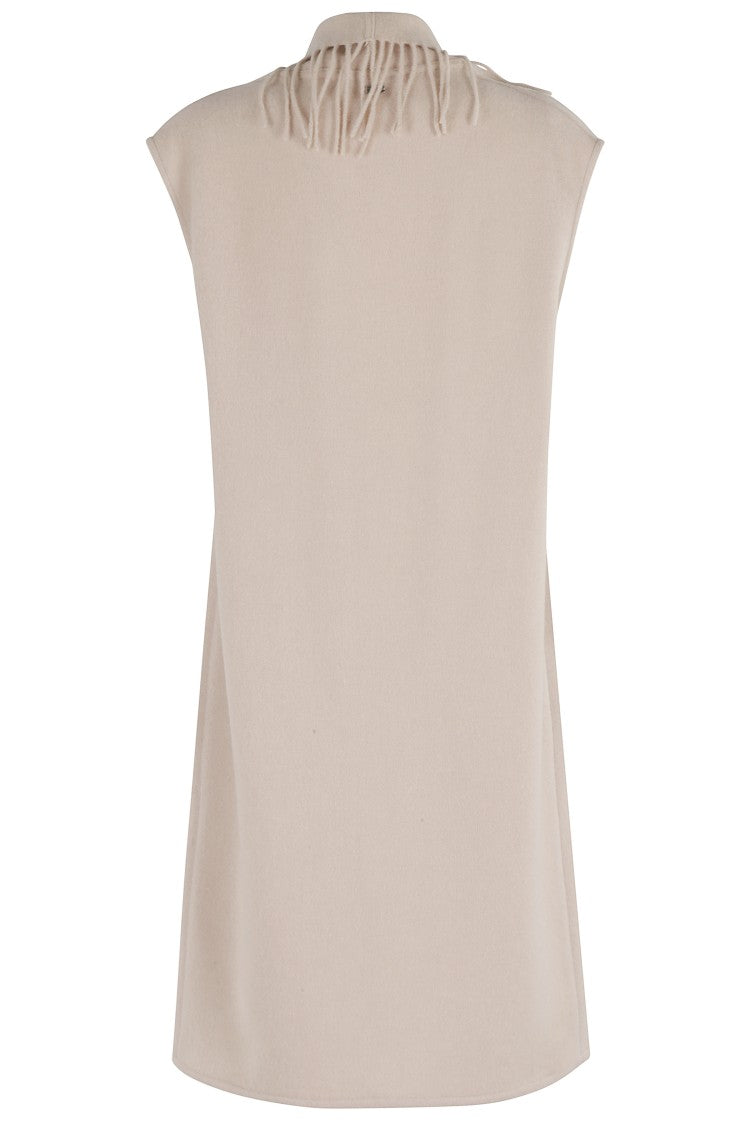 Herno Ultralight Poncho Gilet With Fringe Detailing
