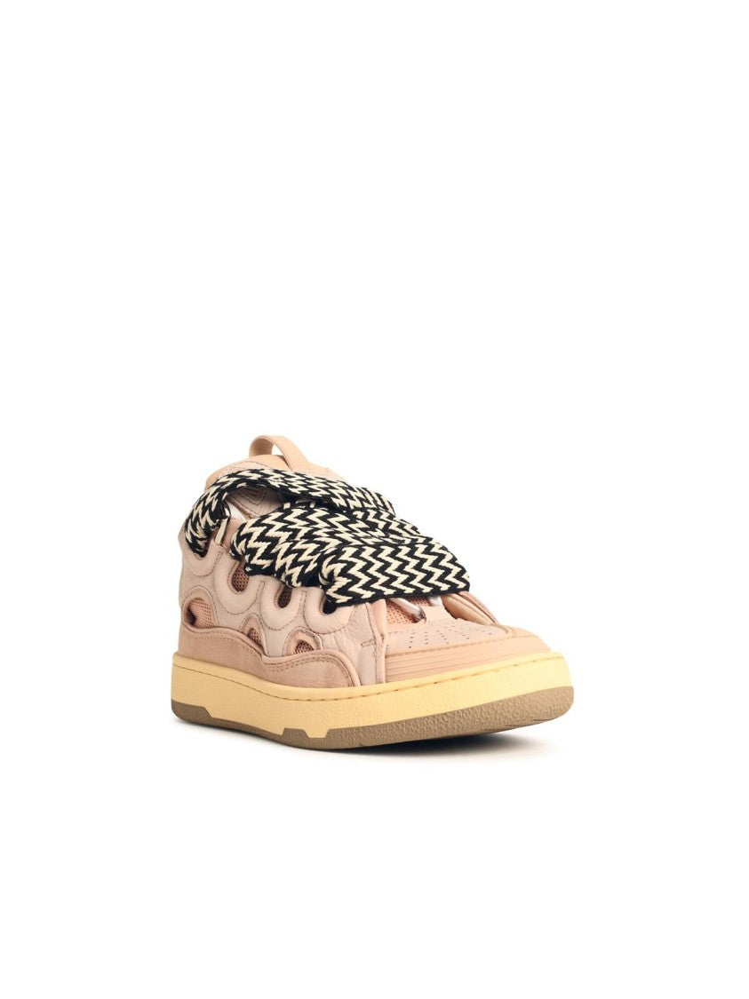 Lanvin Curb' Pink Leather Blend Sneakers