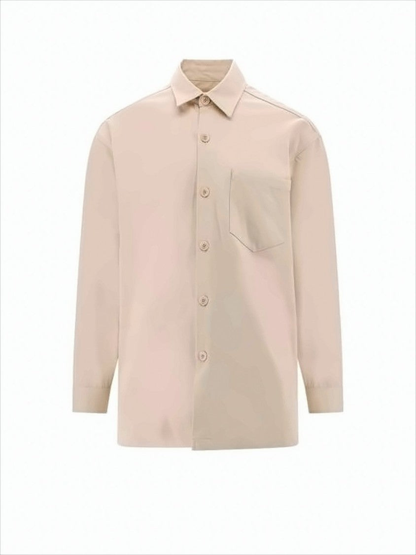 Ami Classic Button-Down Shirt With Embroidered Logo Detail