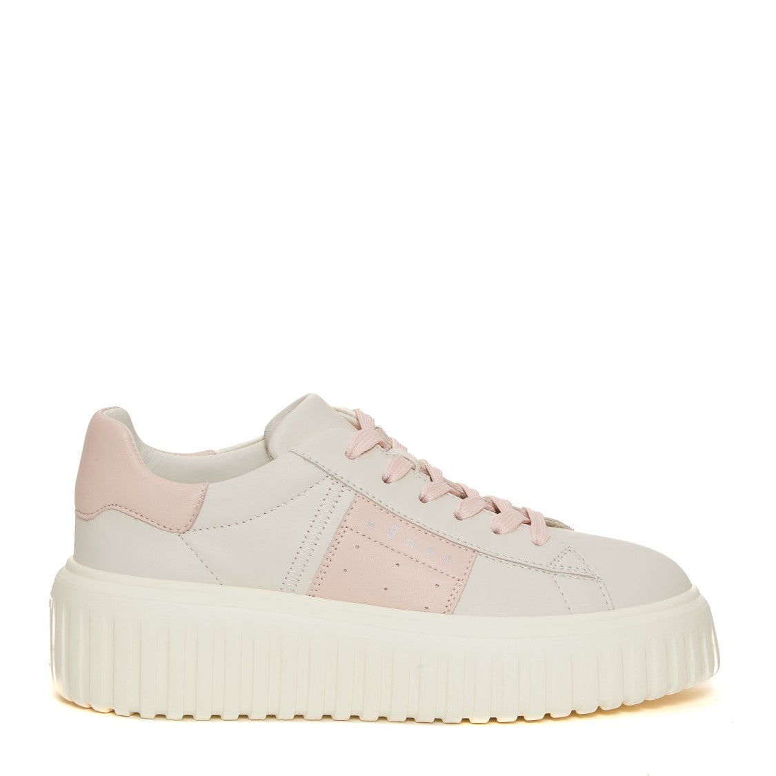 Hogan H Stripes Pelle Bianco Banda Rosa