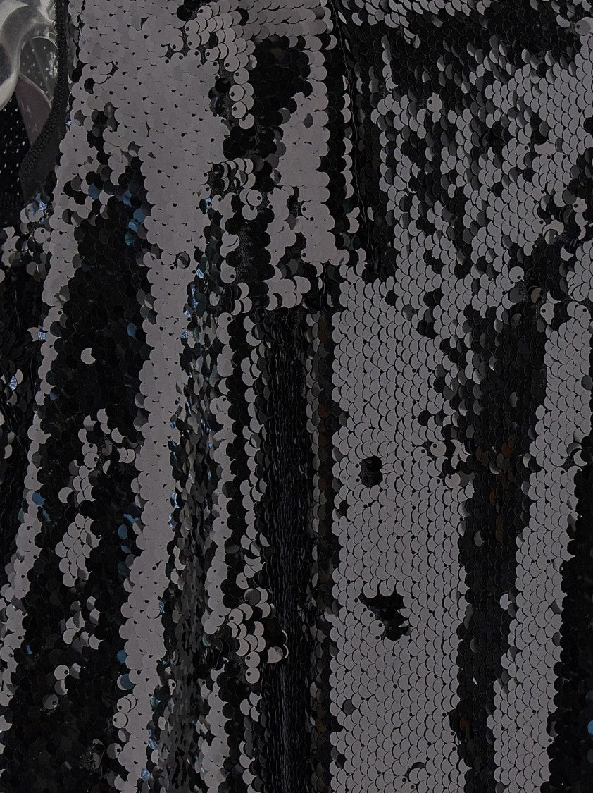 Comme Des Garçons Sleeveless Sheer Top With All-Over Black Sequins