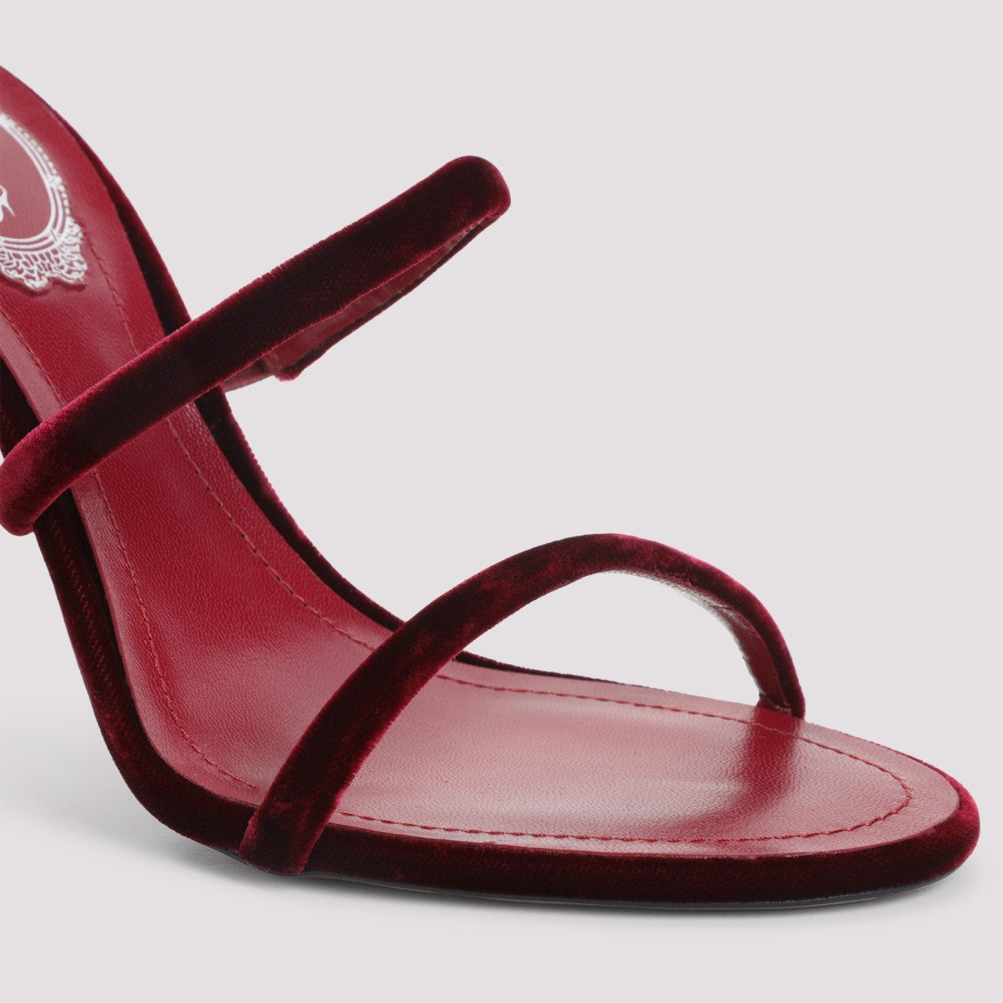 René Caovilla Spiral Design Velvet Heels With Ankle Wrap