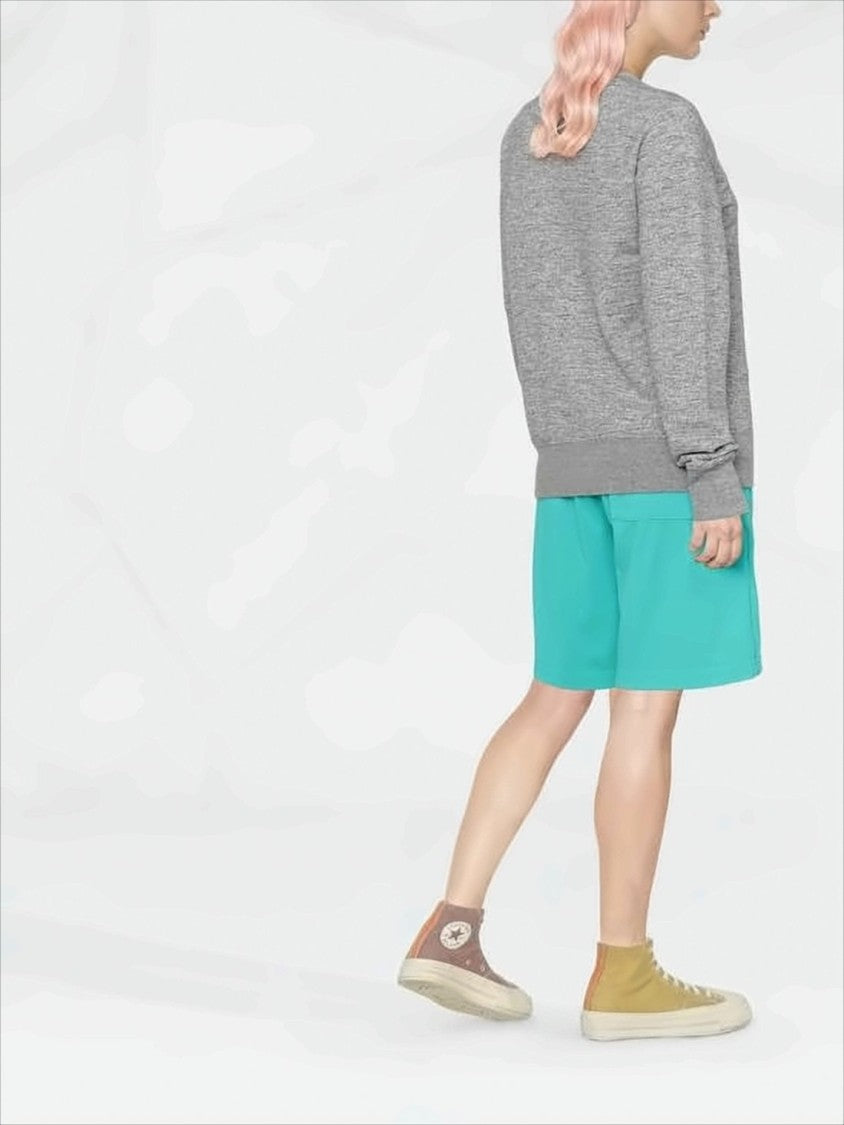 Golden Goose Heathered Grey Long-Sleeved Sweatshirt With Ribbed Detailing