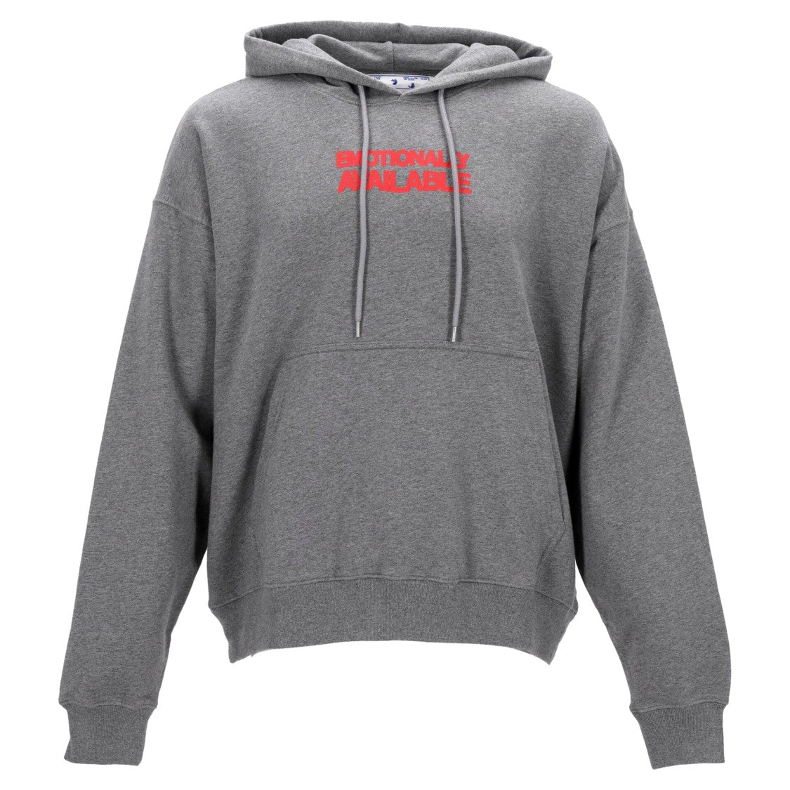 Off-White Relaxed-Fit Grey Hoodie With Bold Front And Back Prints
