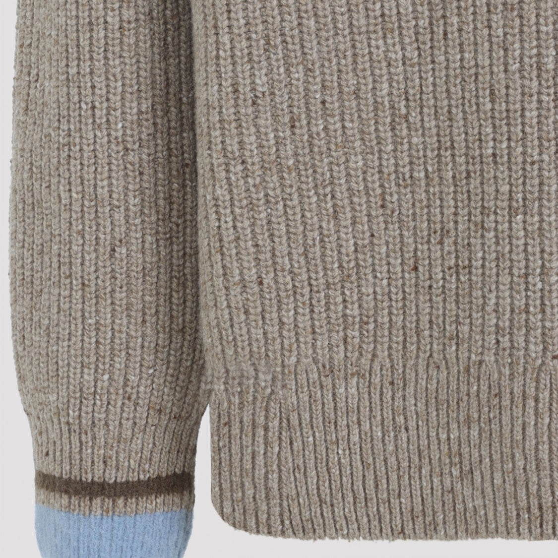 Ami College Beige Wool Sweater