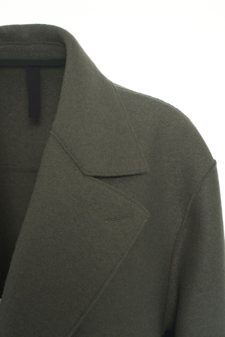 Harris Wharf London Maxi Length Wool Coat With Classic Button Closure