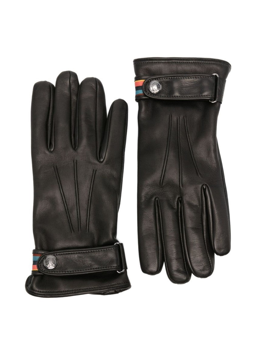 Paul Smith Sophisticated Wool Gloves With Multicolor Stripe Detail