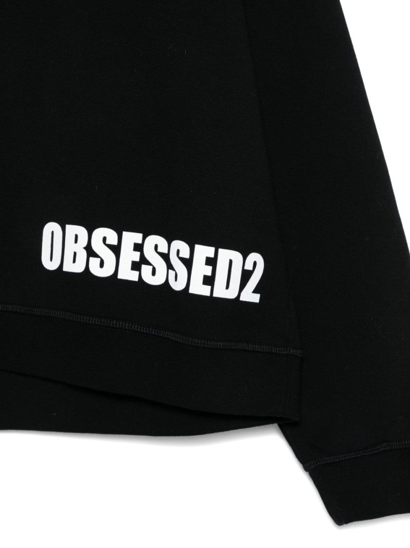 Dsquared2 Maglie Nero Sweatshirt With Bold Print