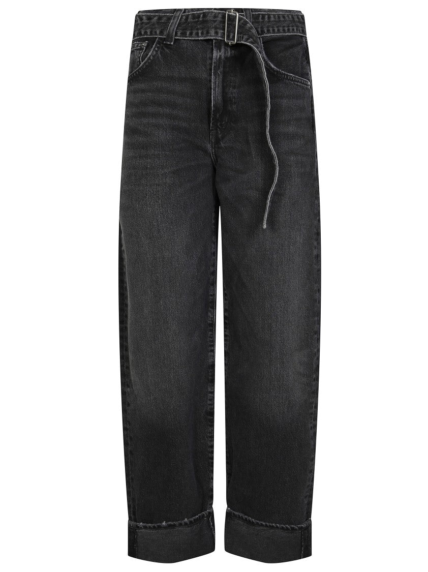 Agolde Relaxed Wide-Leg Cuffed Tapered Jeans