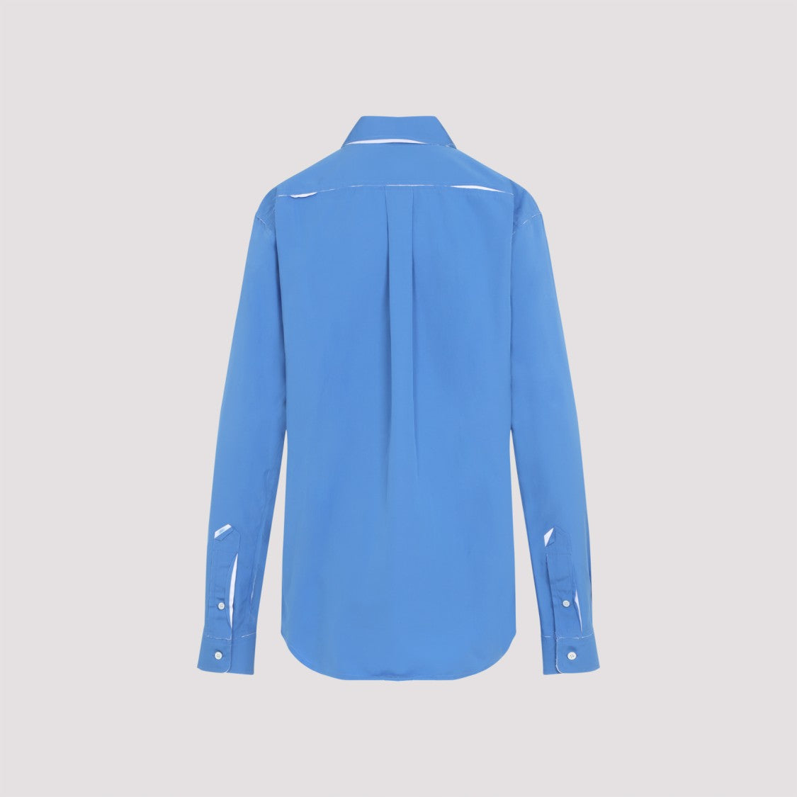Miu Miu Blue Cotton Shirt With Pointed Collar