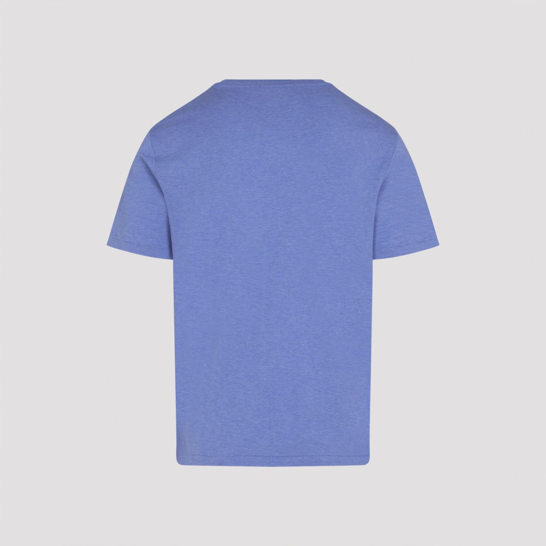 Ralph Lauren X Purple Label Periwinkle Mélange Cotton T-Shirt With Ribbed Neckline