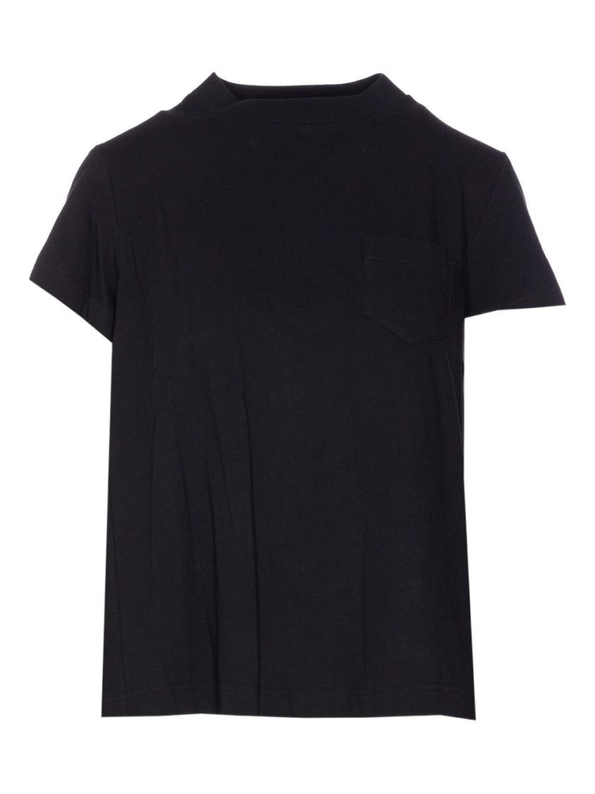 Sacai Short-Sleeved Top With Pleated Checkered Back Detail