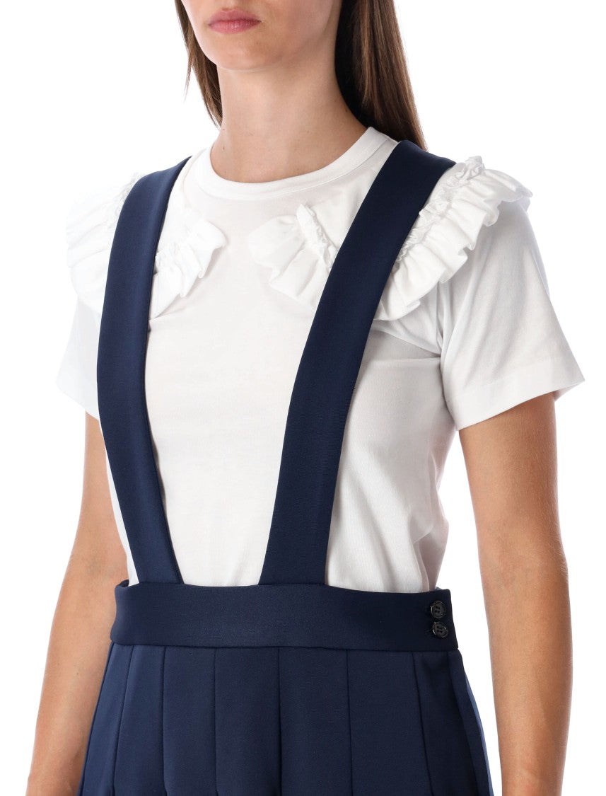 Comme Des Garçons Midi Salopette With Pleated Skirt