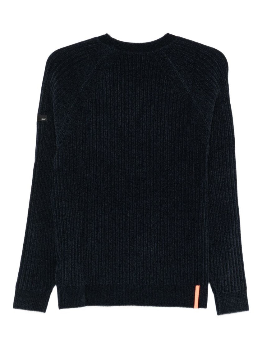 Rrd Ribbed Knit Sweater With Classic Crew Neckline