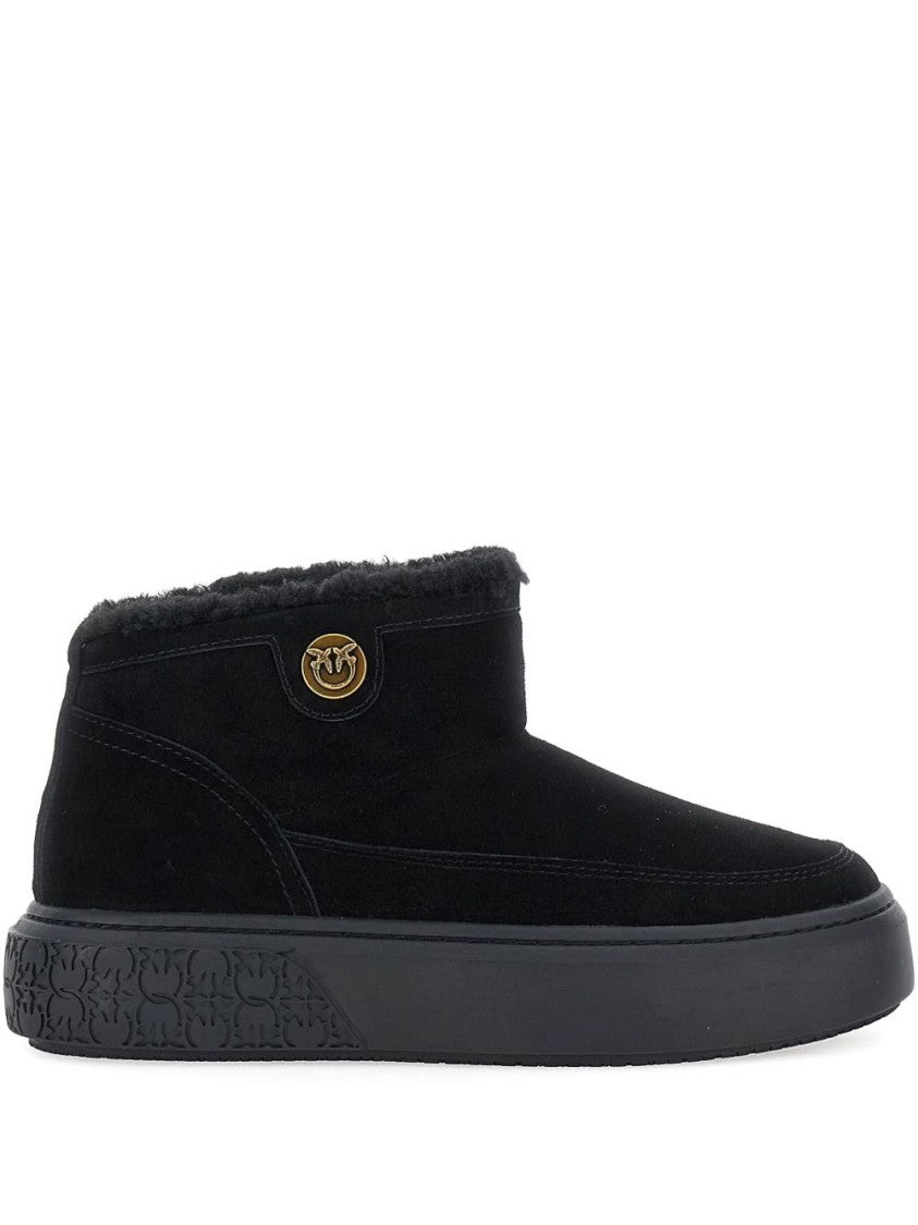 Pinko Black Boots With Shearling Lining