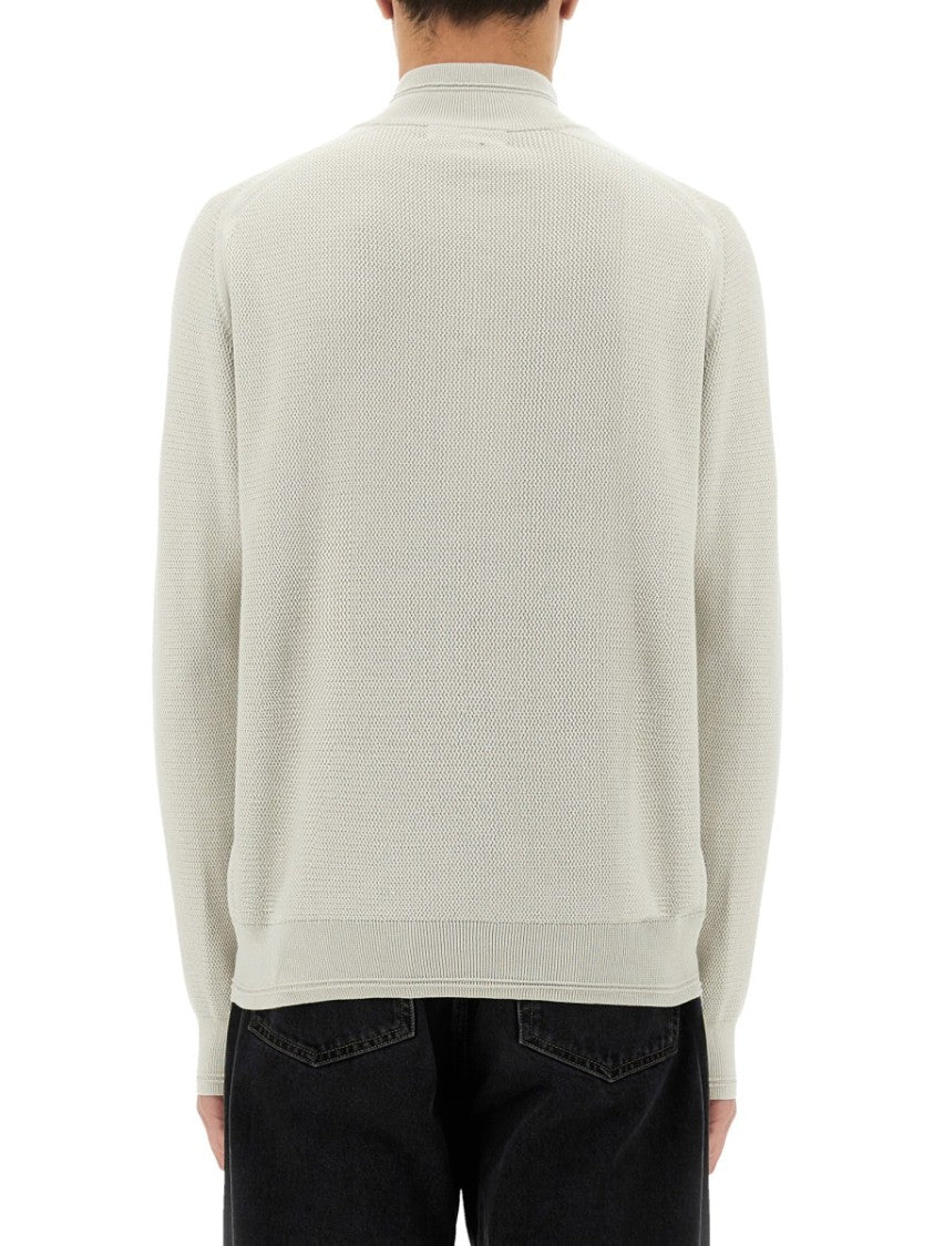 Belstaff Textured Cotton Shirt With High Collar