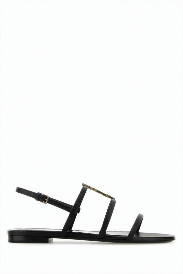 Saint Laurent Black Calf Leather Sandals