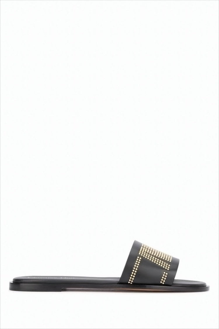 Christian Dior Geometric Studded Slide Sandal With Minimalist Design