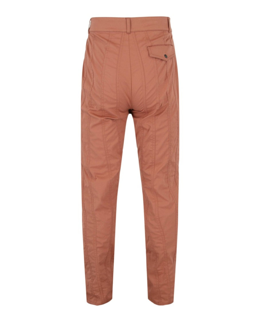 Bottega Veneta Mid Rise Tapered Trouser Pants With Antiqued Silver-Tone Hardware