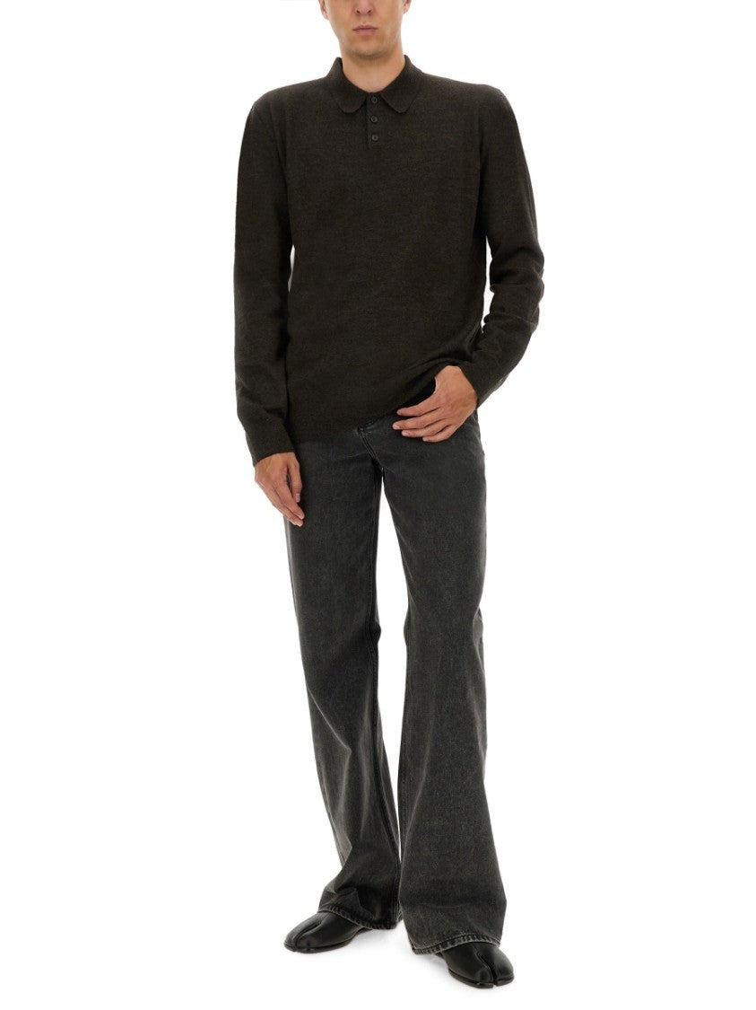 Maison Margiela Wool Polo With Classic Collar
