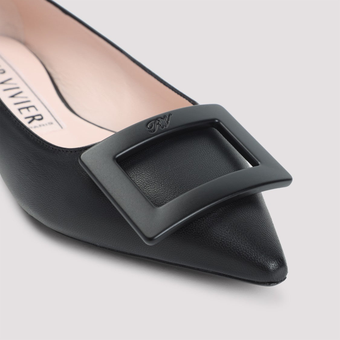 Roger Vivier Black Goat Leather Gommettine 05 Ballerinas