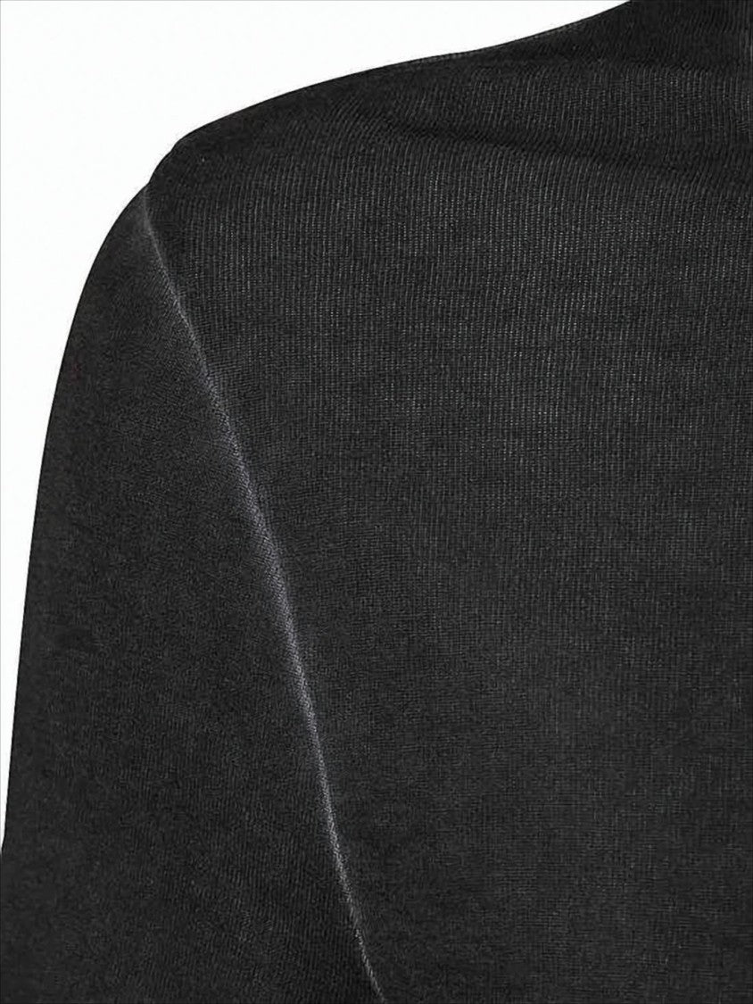Helmut Lang Fitted Black Short-Sleeve T-Shirt With Subtle Seam Detail