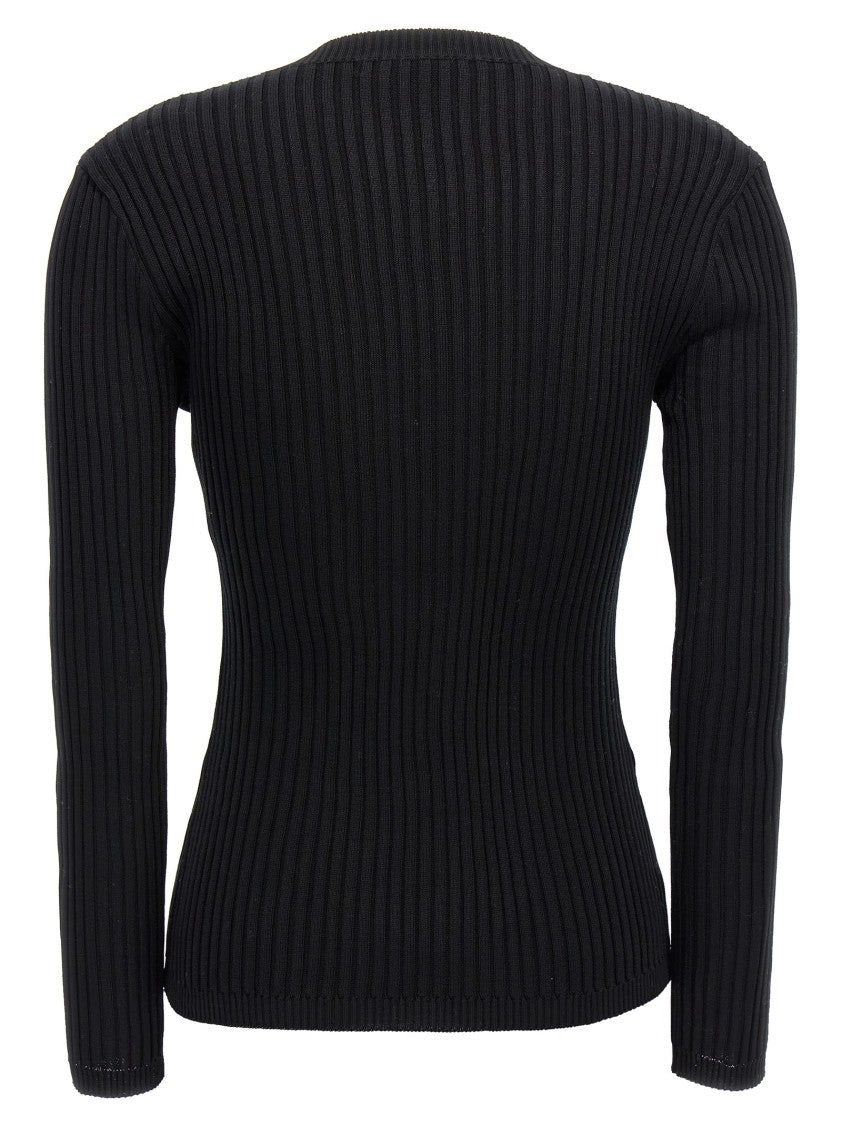 Magda Butrym Ribbed Cotton Cardigan With Macramé Detail