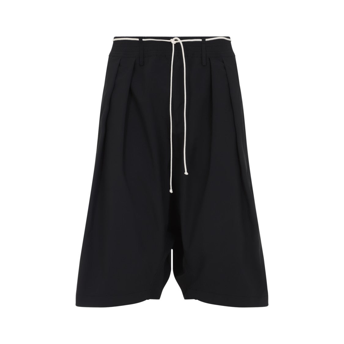 Mordecai Relaxed Fit Black Trousers With Pleats And Drawstring Waist