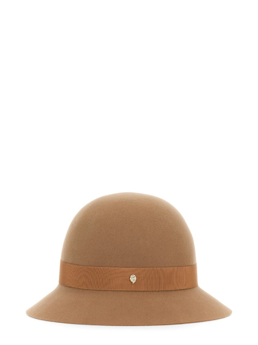 Helen Kaminski Cloque 'Etta' Merino Wool Hat With Ribbon Band