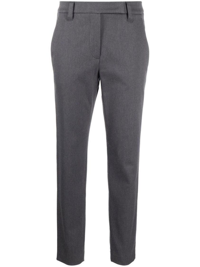 Brunello Cucinelli Straight-Leg Cotton Trousers With Tailored Silhouette