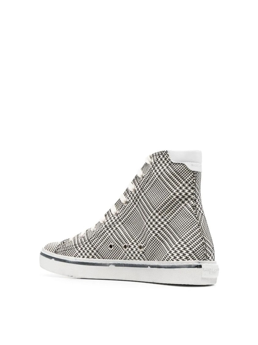 Saint Laurent Malibu Signature Logo Mid-Top Sneakers