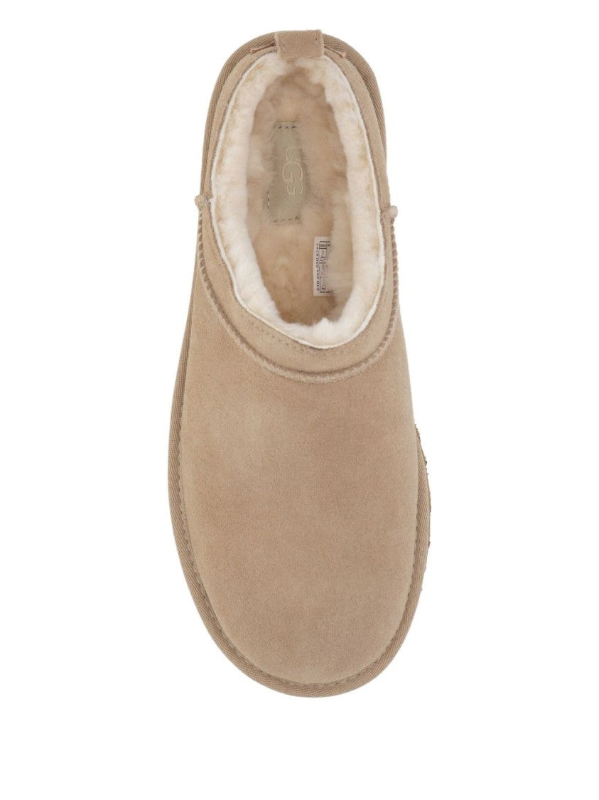 Ugg Beige Slip-On Boots With Sheepskin Lining