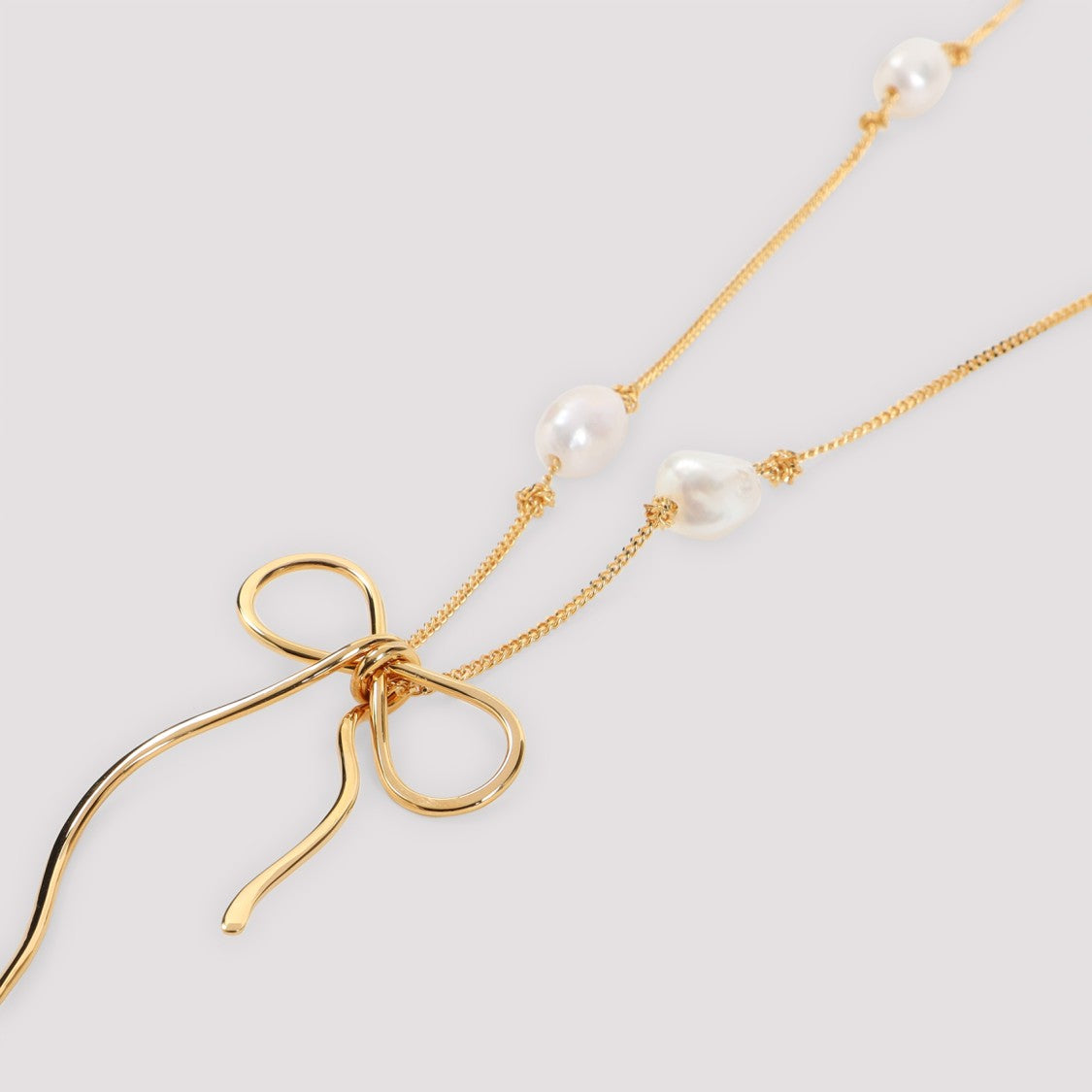 Marni Gold Brass And Pearl Necklace