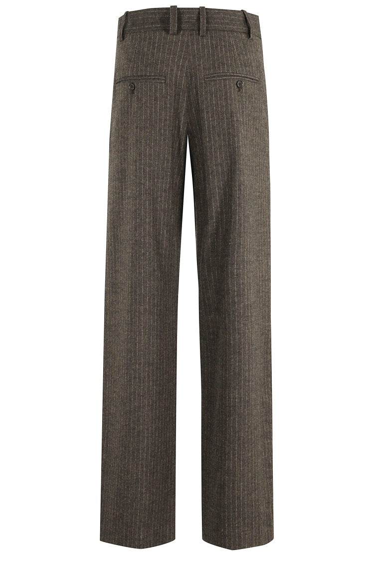 Isabel Marant Lisettagz High-Waisted Brown Pinstripe Pants