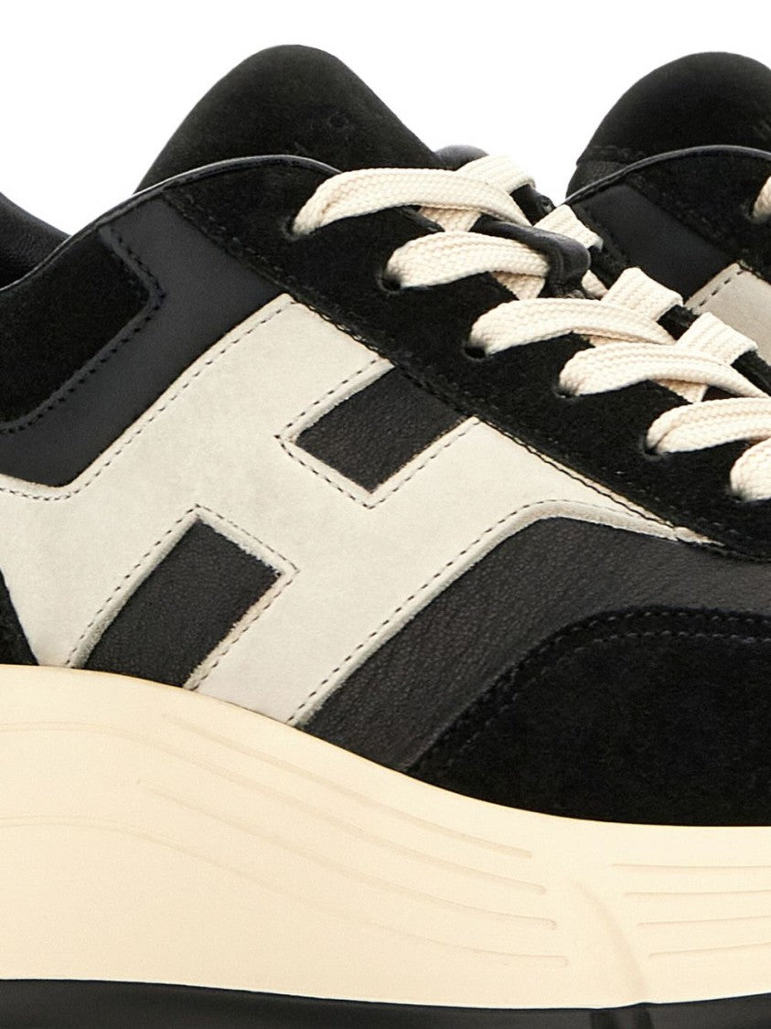 Hogan Nero E Bianco Sneakers With Textured Finish