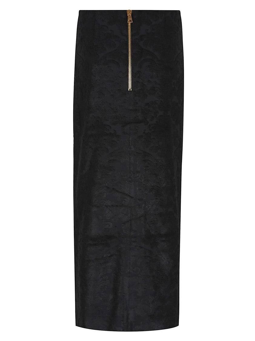 Balmain Baroque Jacquard Fitted Midi Skirt
