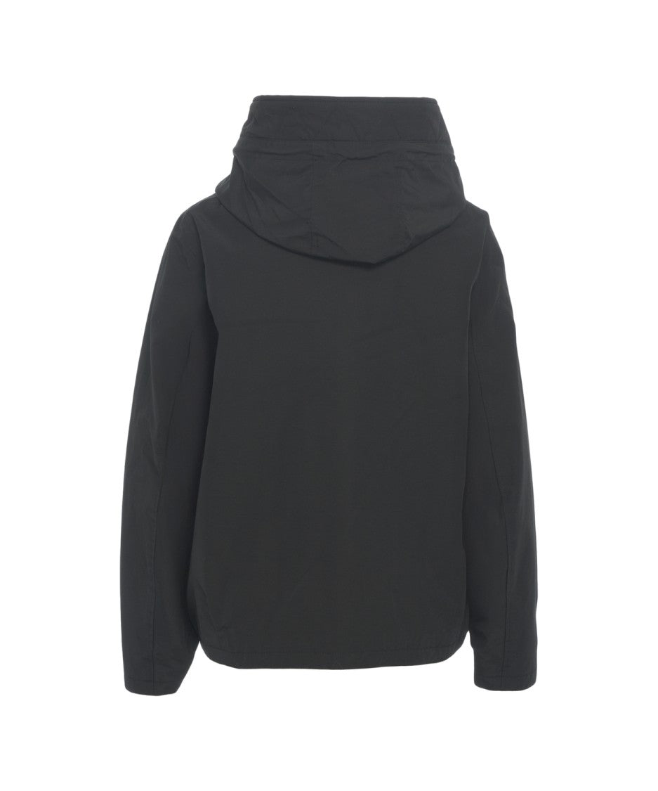 Woolrich High-Collar Jacket With Hood And Button Closure