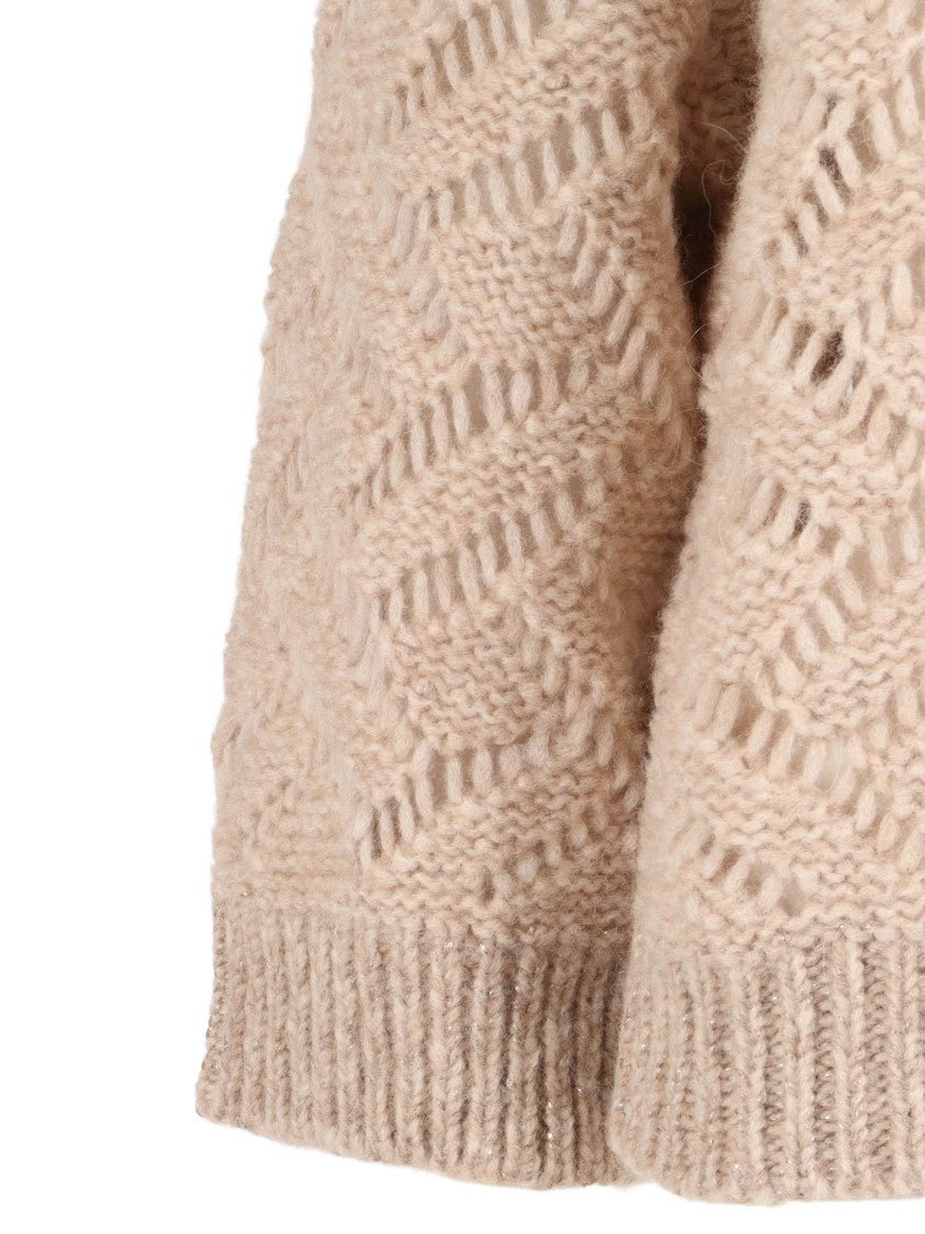 Peserico Textured Zigzag Knit Sweater With Metallic Thread